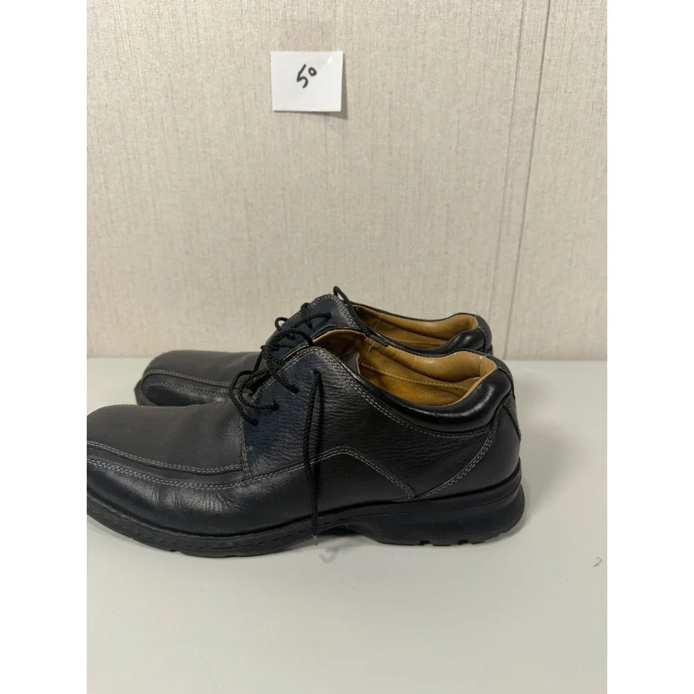 Dockers Mens Black Leather Oxford Square Toe Lace Up Dress Shoes 10.5M 90-29024